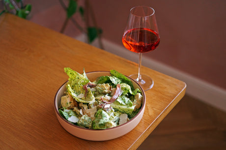 Natural Wine Killers: Rotisserie Chicken Caesar/Green Goddess Salad with Burja Estate Roza Pinot Gris 2022