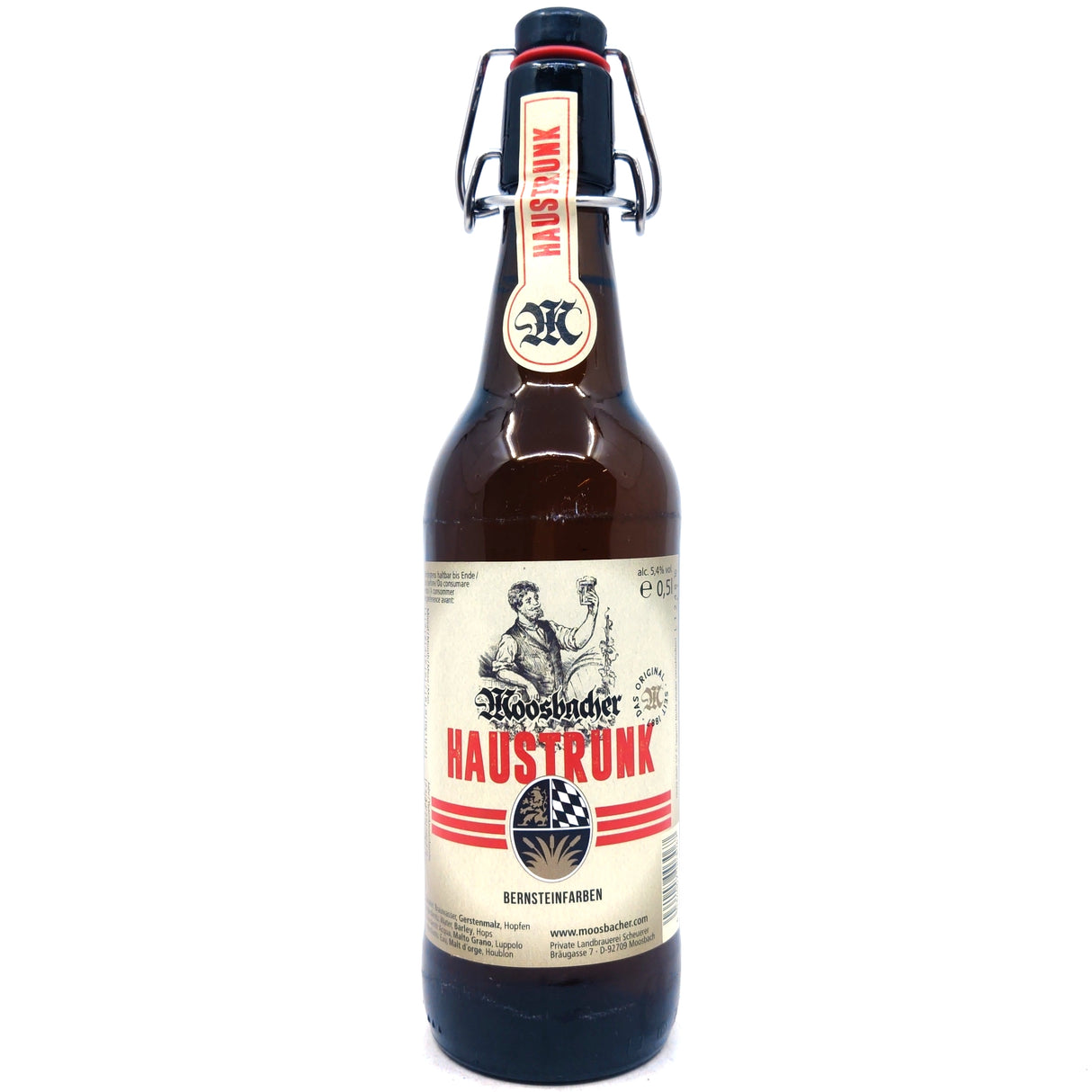 Moosbacher Haustrunk Lager 5.4% (500ml)-Hop Burns & Black