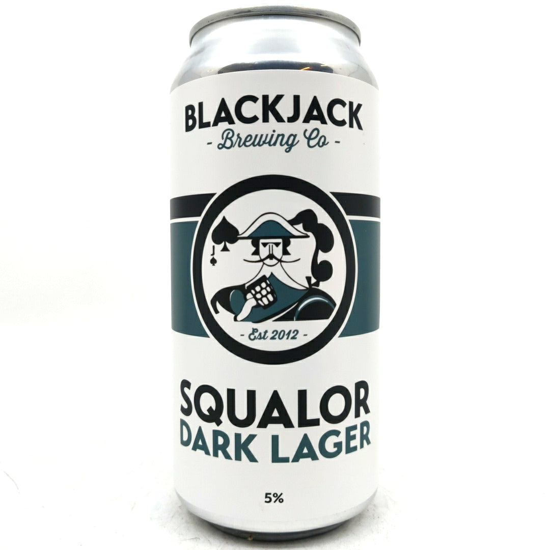 Blackjack Squalor Dark Lager 5% (440ml can)-Hop Burns & Black