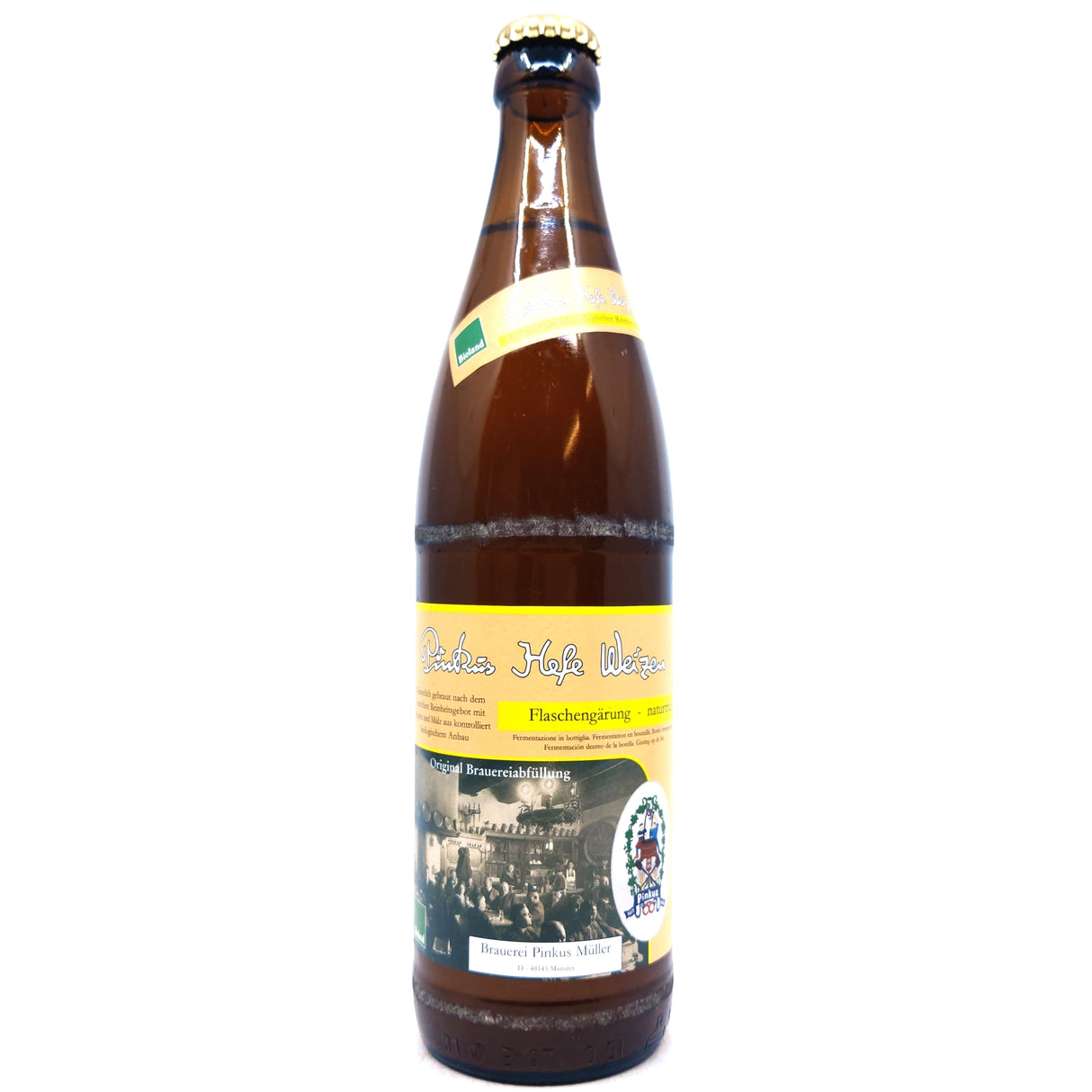 Pinkus Muller Hefe Weizen 5% (500ml)-Hop Burns & Black