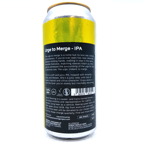 Queer Brewing Urge To Merge IPA 5.8% (440ml can)-Hop Burns & Black