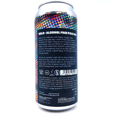 Queer Brewing BOLD Alcohol Free Pale Ale 0.5% (440ml can)-Hop Burns & Black