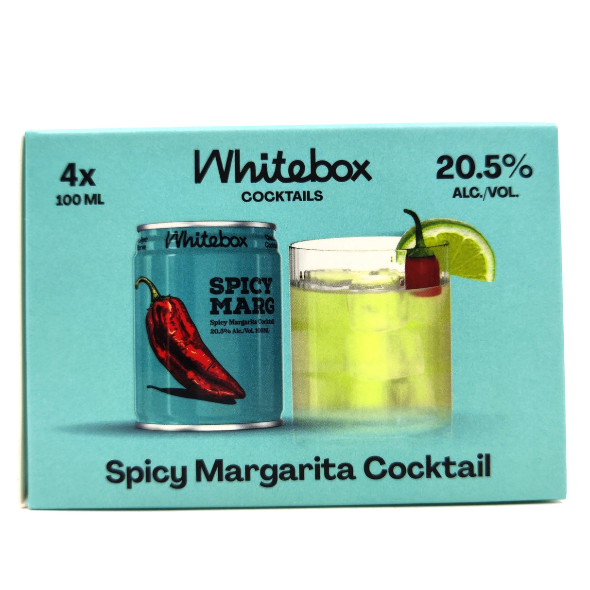 Whitebox Spicy Margarita gift pack 20.5% (4 x 100ml cans)-Hop Burns & Black