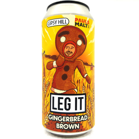 Gipsy Hill Leg It Gingerbread Brown 4.8% (440ml can)-Hop Burns & Black