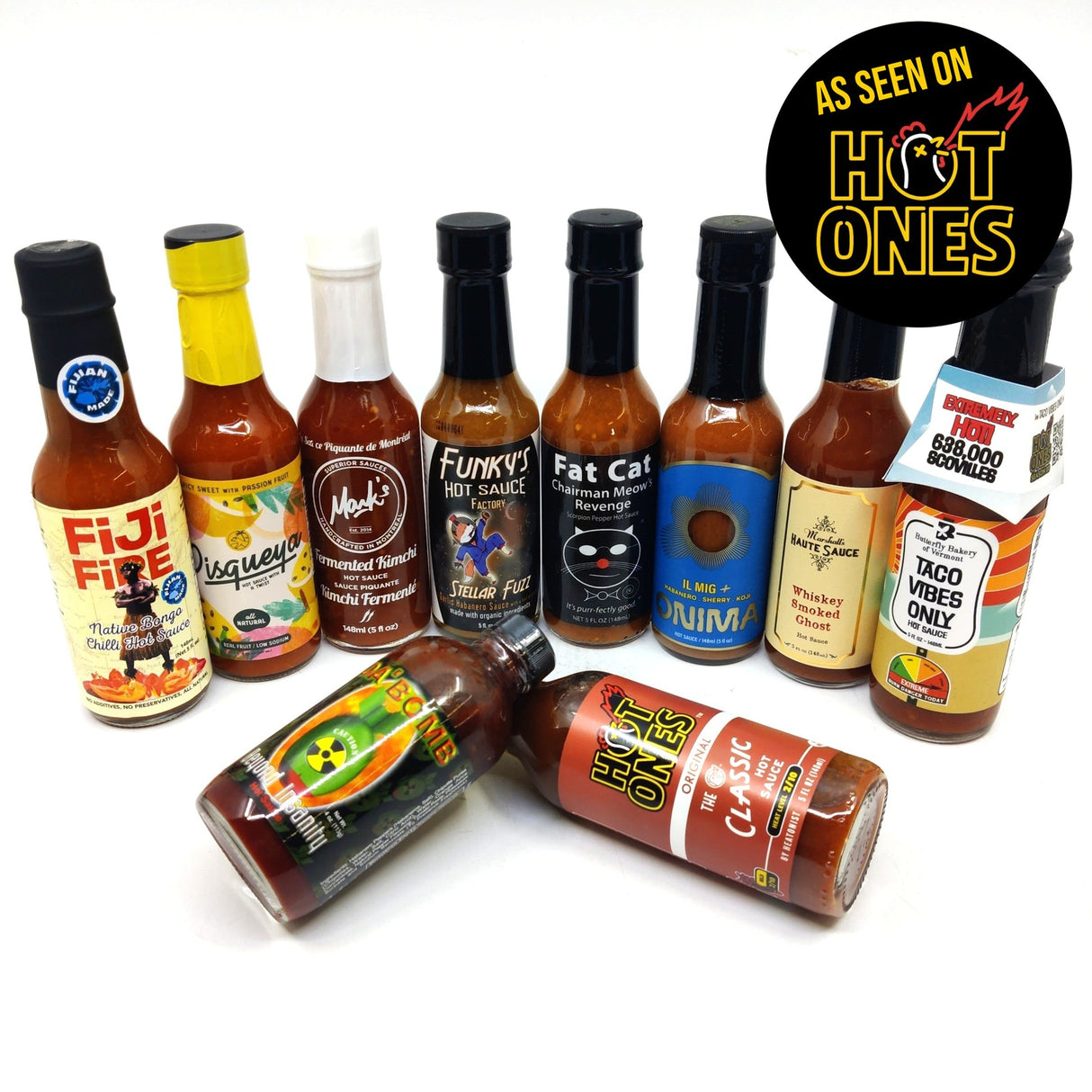 Hot Ones Mega Mix pack (10 sauces)-Hop Burns & Black