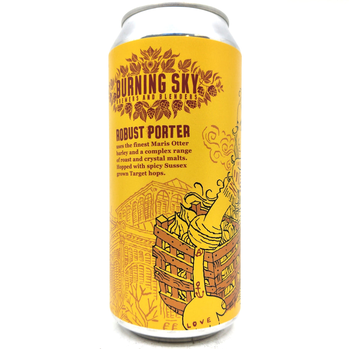 Burning Sky Robust Porter 5.8% (440ml can)-Hop Burns & Black