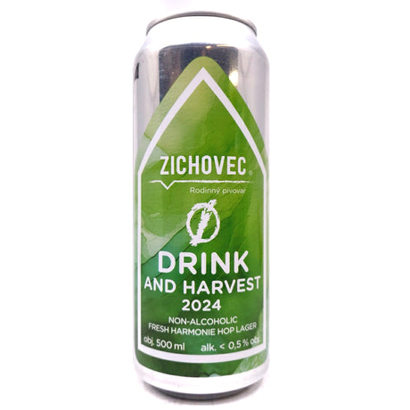 Pivovar Zichovec Drink And Harvest Alcohol Free Fresh Hop Lager 0.5% (500ml can)-Hop Burns & Black