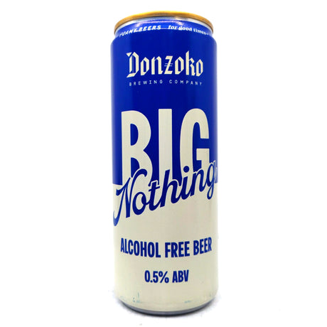 Donzoko Big Nothing Alcohol Free Beer 0.5% (330ml can)-Hop Burns & Black