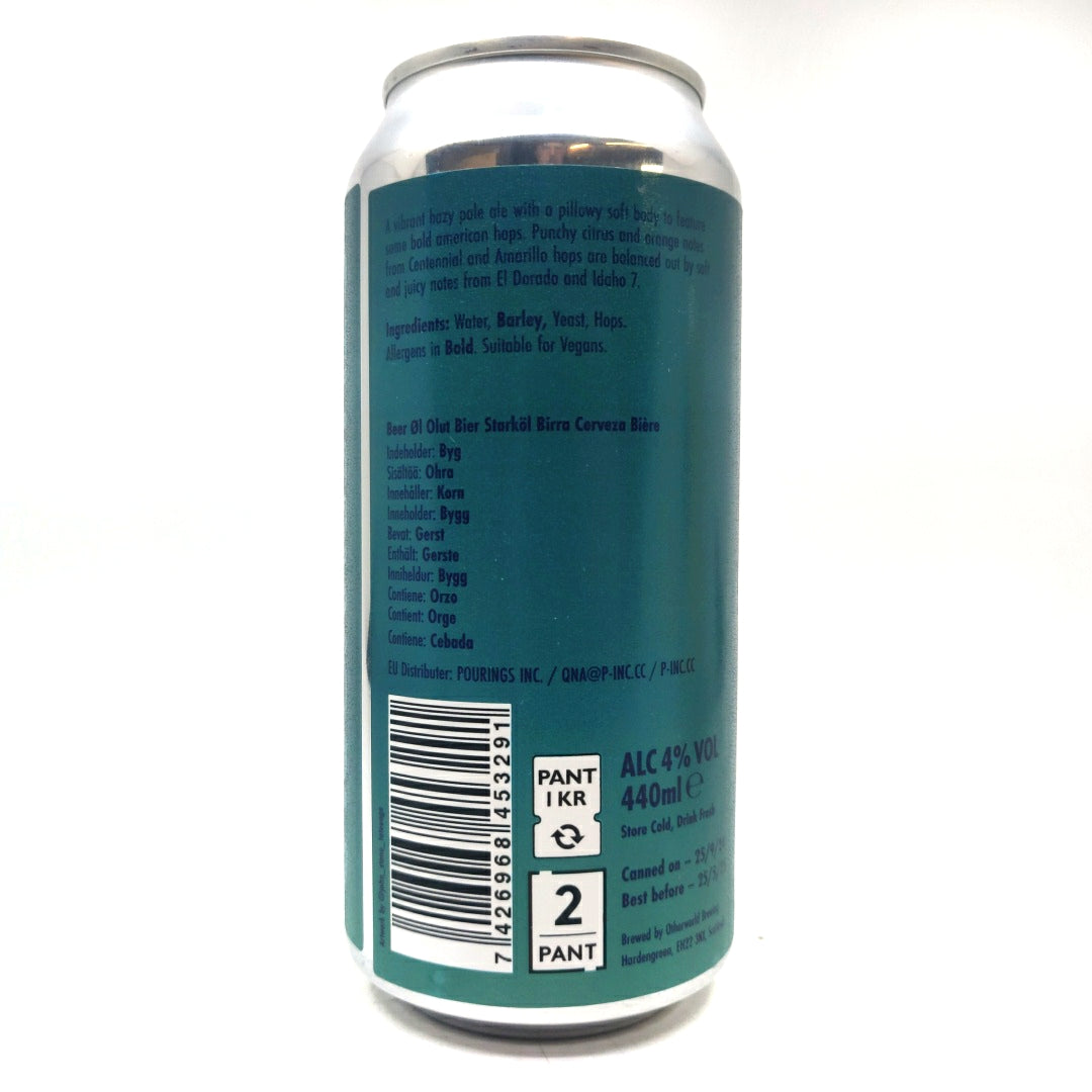 Otherworld Octerra Hazy Pale 4% (440ml can)-Hop Burns & Black