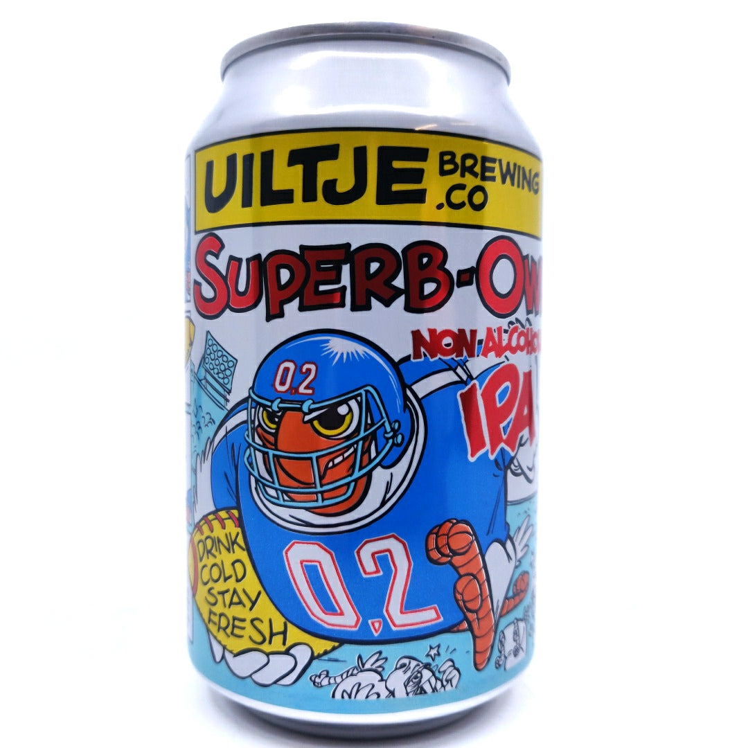 Uiltje Superb-Owl Non-Alcoholic IPA 0.2% (330ml can)-Hop Burns & Black