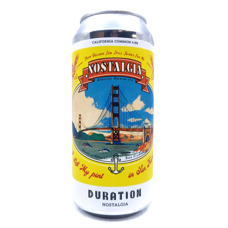 Duration Nostalgia California Common 4.8% (440ml can)-Hop Burns & Black