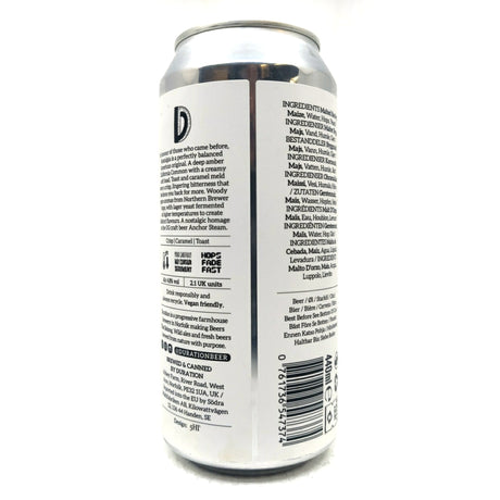 Duration Nostalgia California Common 4.8% (440ml can)-Hop Burns & Black