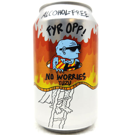 Lervig No Worries Yuzu Alcohol-Free Pale Ale 0.5% (330ml can)-Hop Burns & Black