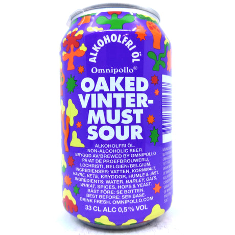 Omnipollo Oaked Festive Vintermust Alcohol Free Sour 0.3% (330ml can)-Hop Burns & Black