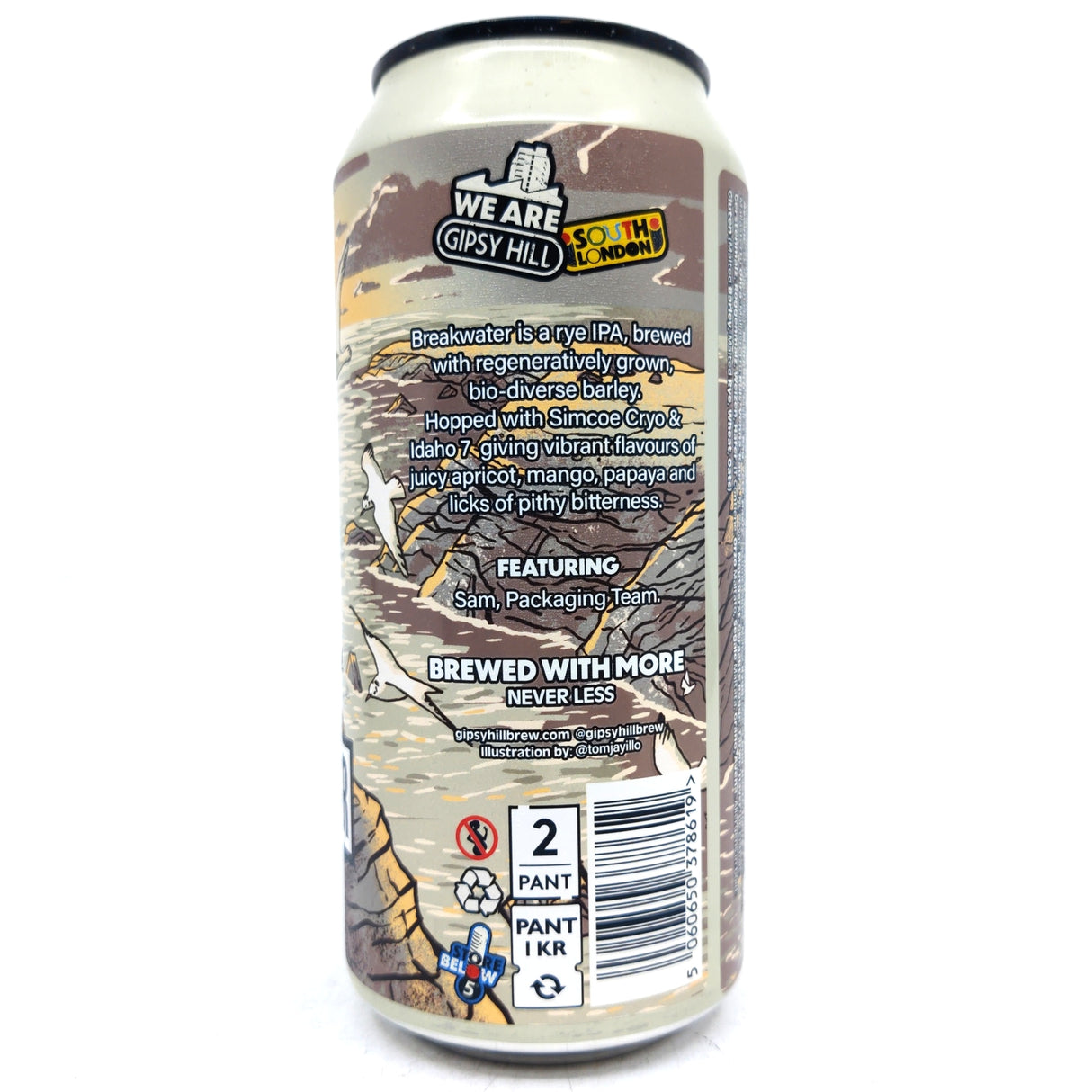 Gipsy Hill Breakwater Red Rye IPA 5.7% (440ml can)-Hop Burns & Black