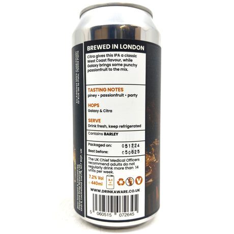 Pressure Drop Watch It Burn West Coast IPA 7.2% (440ml can)-Hop Burns & Black