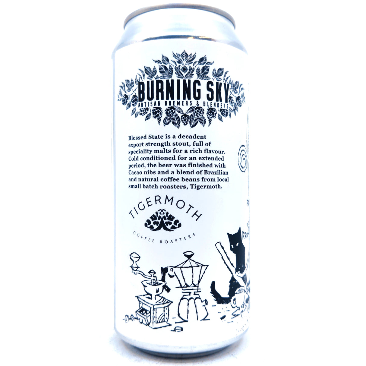 Burning Sky Blessed State Stout 7.3% (440ml can)-Hop Burns & Black