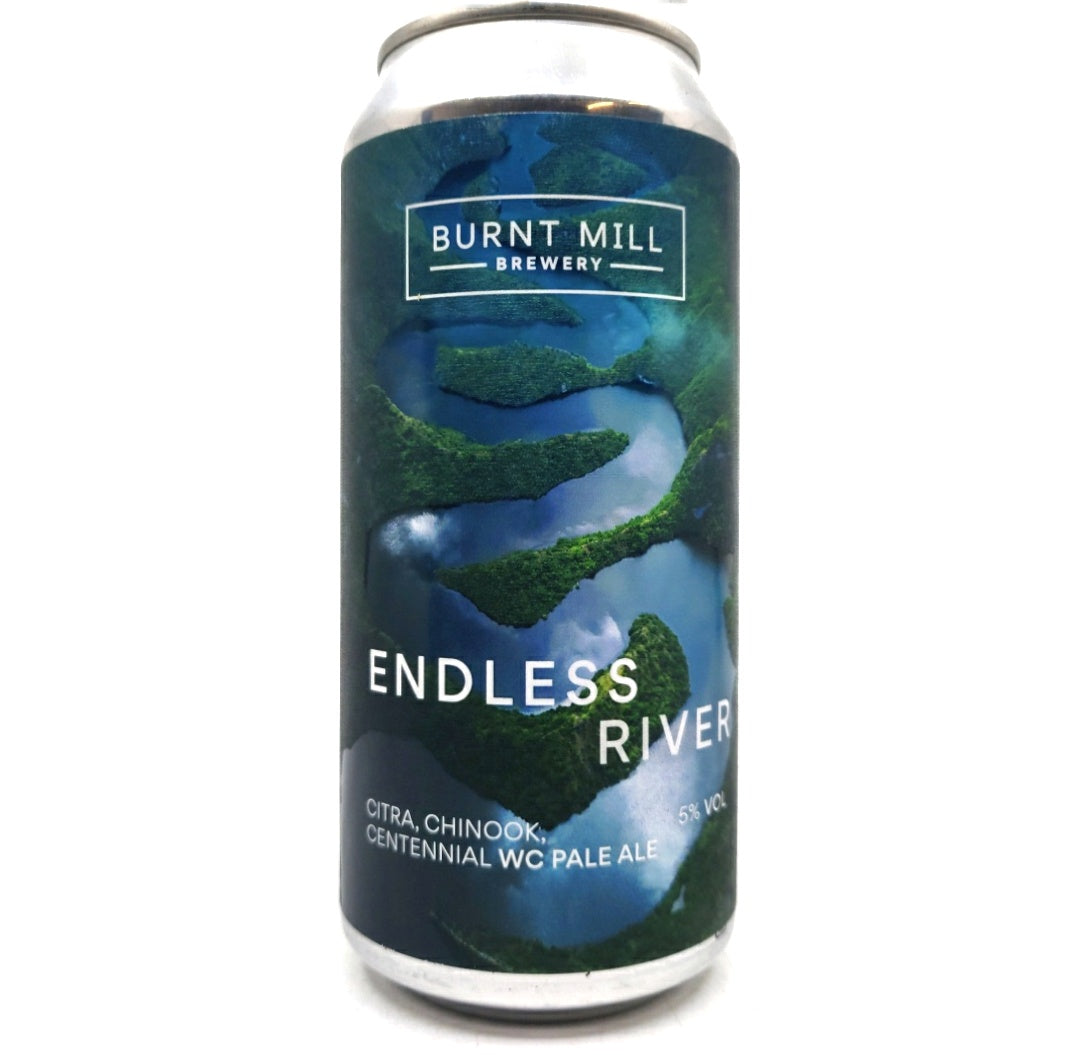 Burnt Mill Endless River West Coast Pale Ale 5% (440ml can)-Hop Burns & Black