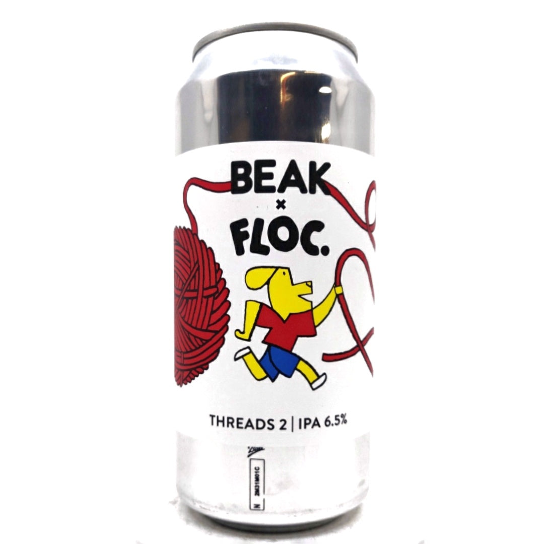 Beak Brewery x Floc Threads 2 IPA 6.5% (440ml can)-Hop Burns & Black