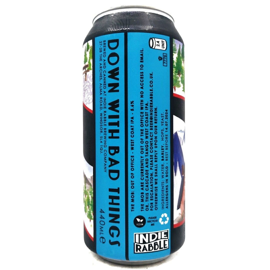 Indie Rabble The Mob Out of Office West Coast IPA 5.6% (440ml can)-Hop Burns & Black