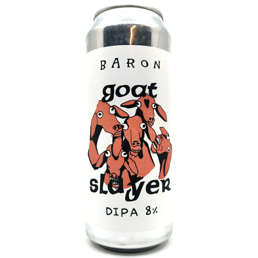 Baron Brewing Goat Slayer Double IPA 8% (500ml can)-Hop Burns & Black