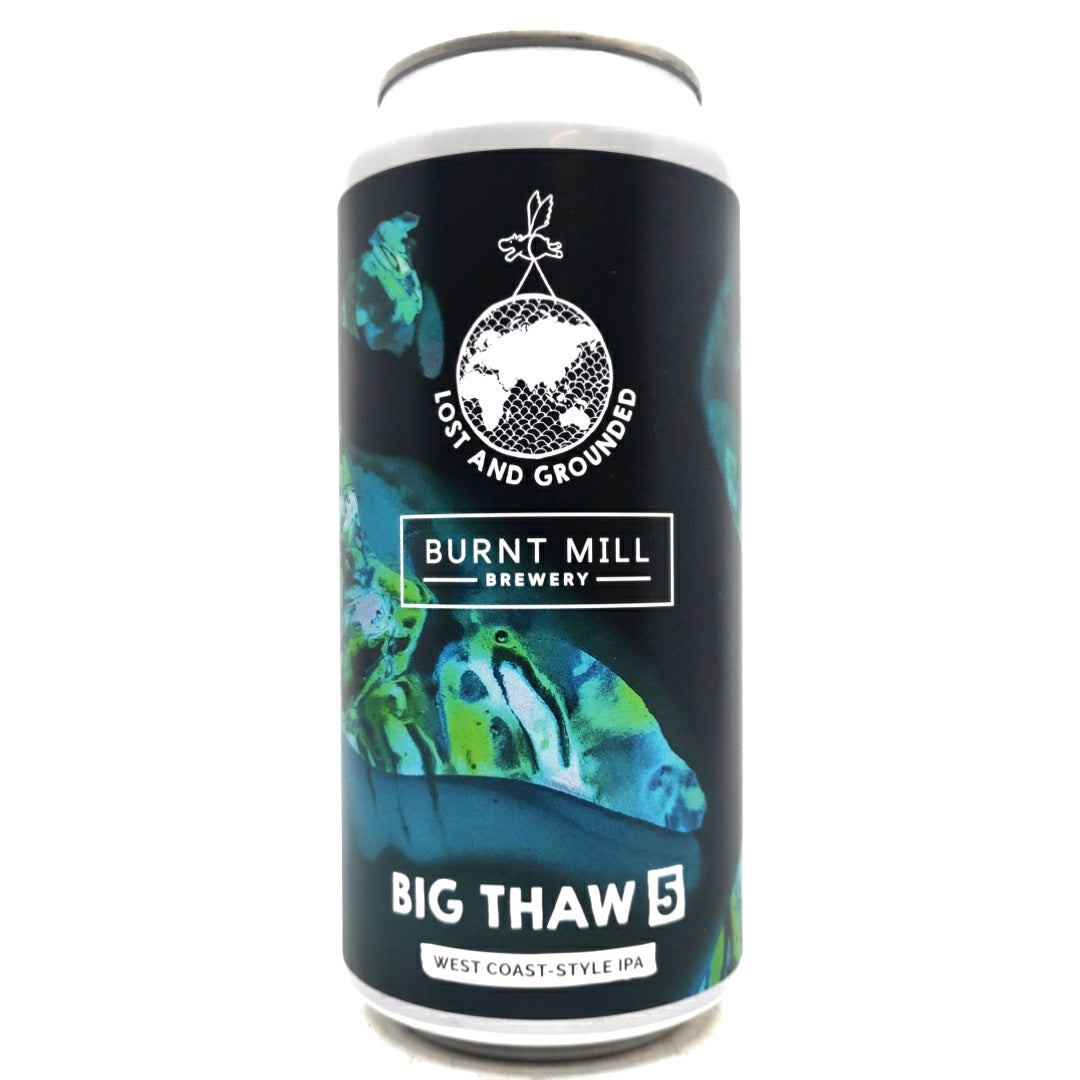 Lost & Grounded x Burnt Mill Big Thaw 5 West Coast-Style IPA 6.8% (440ml can)-Hop Burns & Black