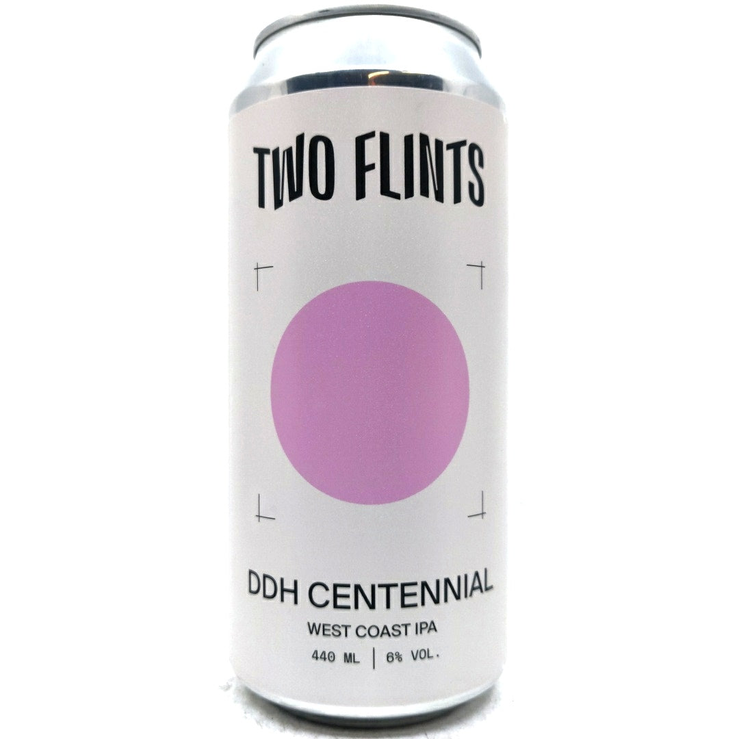 Two Flints DDH Centennial West Coast IPA 6% (440ml can)-Hop Burns & Black