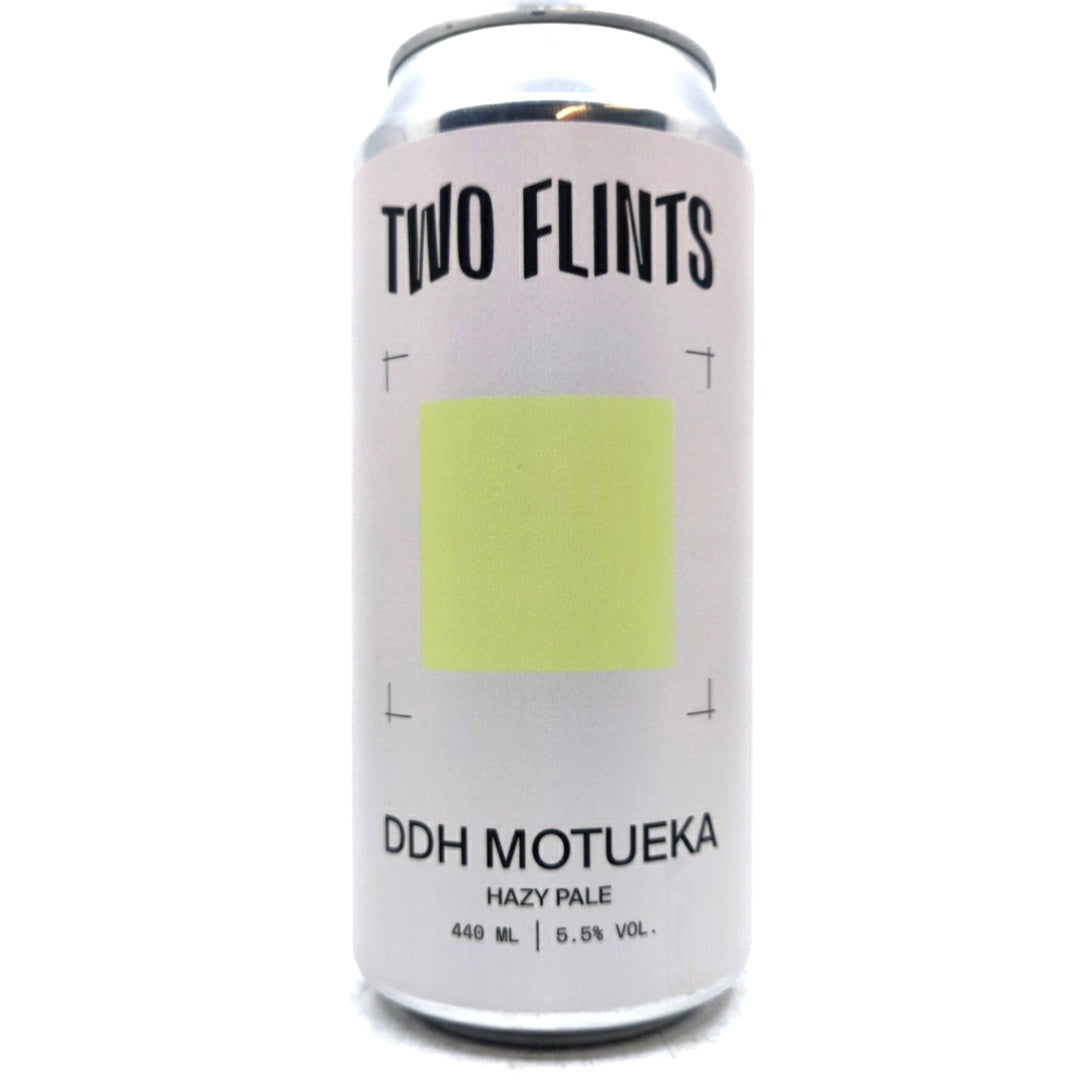 Two Flints DDH Motueka Hazy Pale Ale 5.5% (440ml can)-Hop Burns & Black