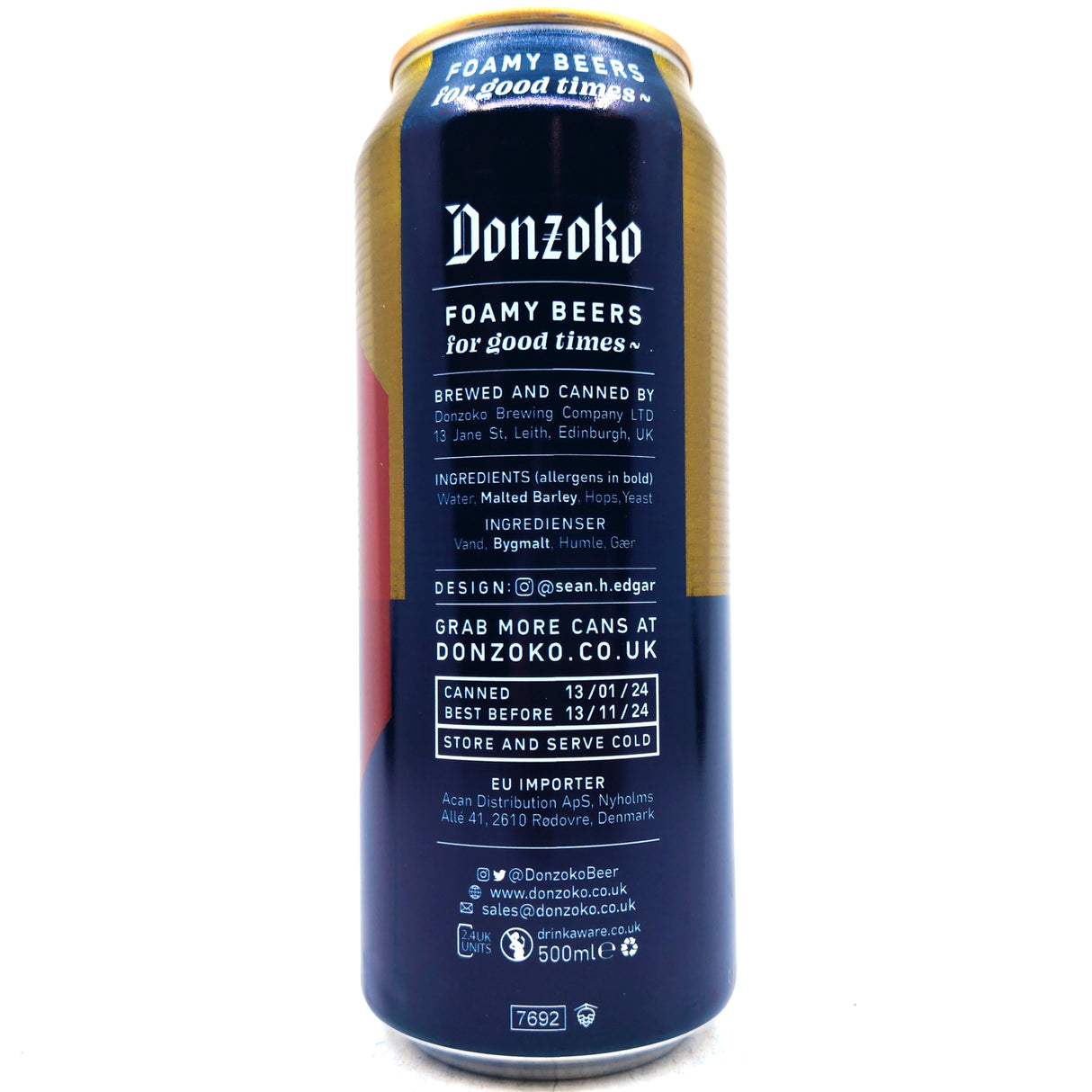 Donzoko Super King Smoked Helles 4.8% (500ml can)-Hop Burns & Black