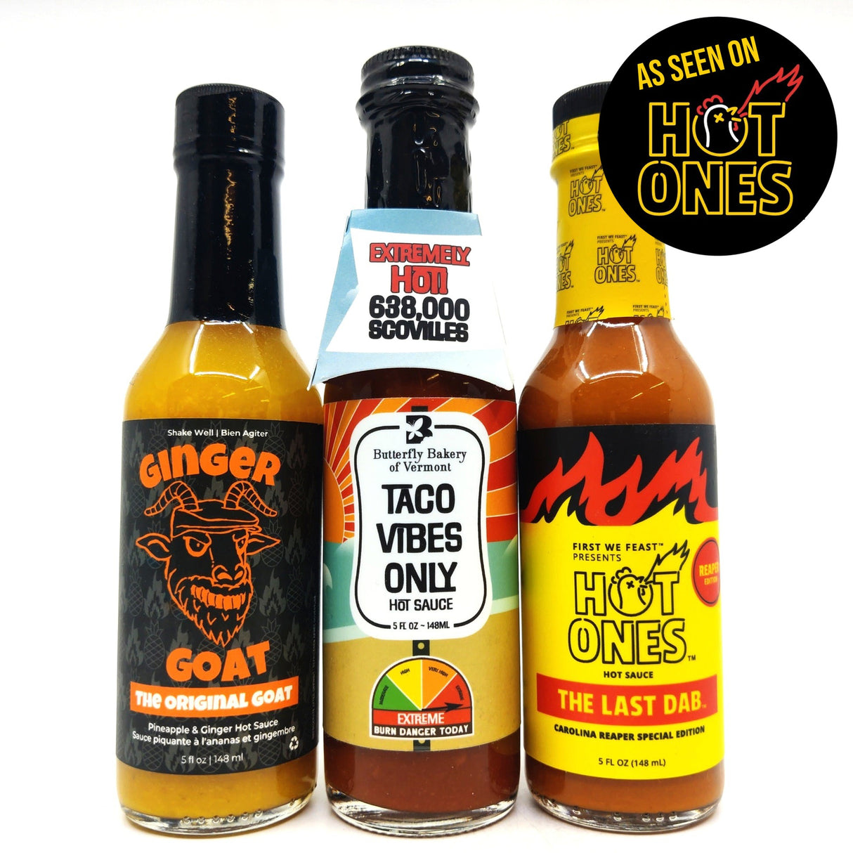 Hot Ones Hot Sauce The Last Dab Challenge Pack (3 sauces)-Hop Burns & Black