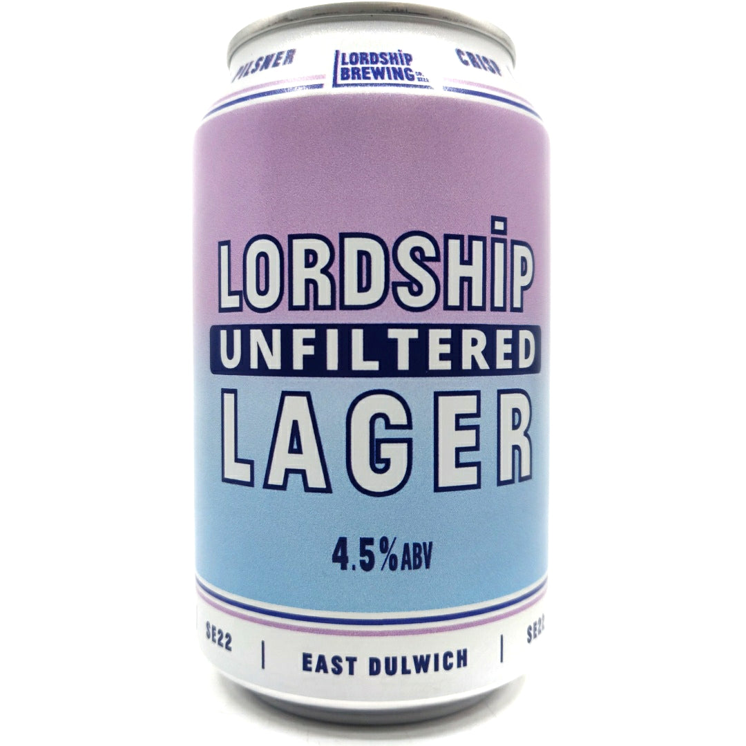 Lordship Lager 4.5% (330ml can)-Hop Burns & Black