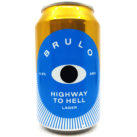 Brulo Highway to Hell Alcohol-Free Lager 0.0% (330ml can)-Hop Burns & Black