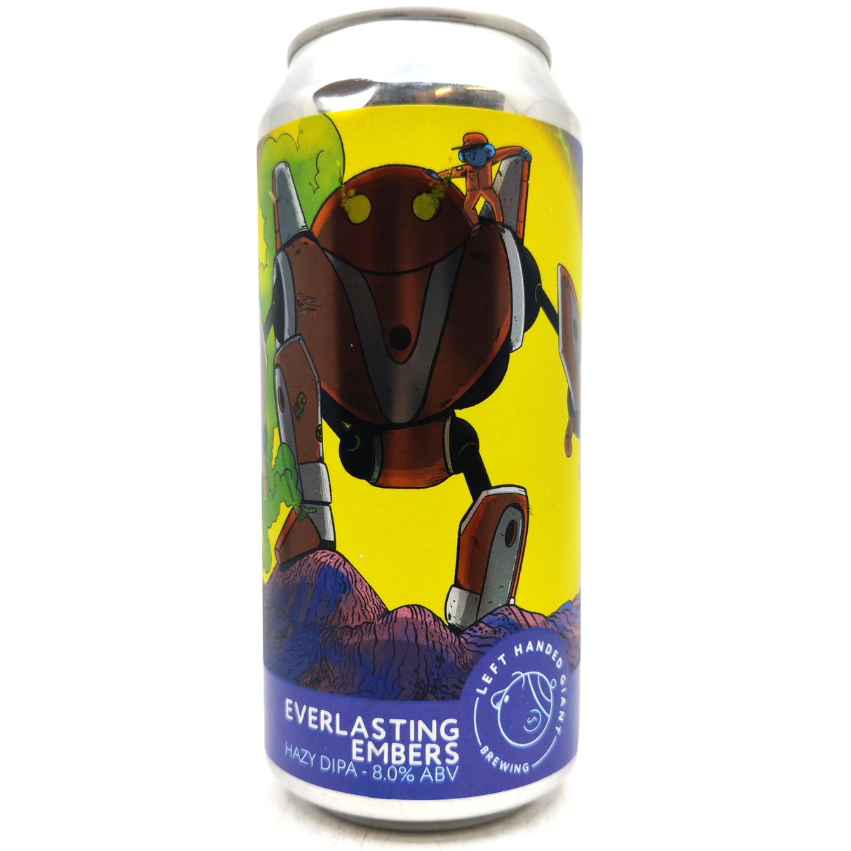 Left Handed Giant Everlasting Embers Hazy Double IPA 8% (440ml can)-Hop Burns & Black