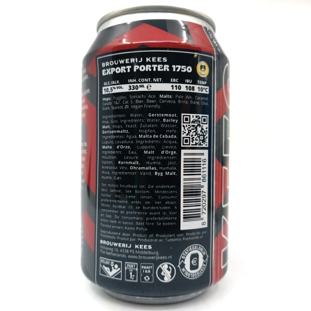 Kees Export Porter 1750 10.5% (330ml can)-Hop Burns & Black