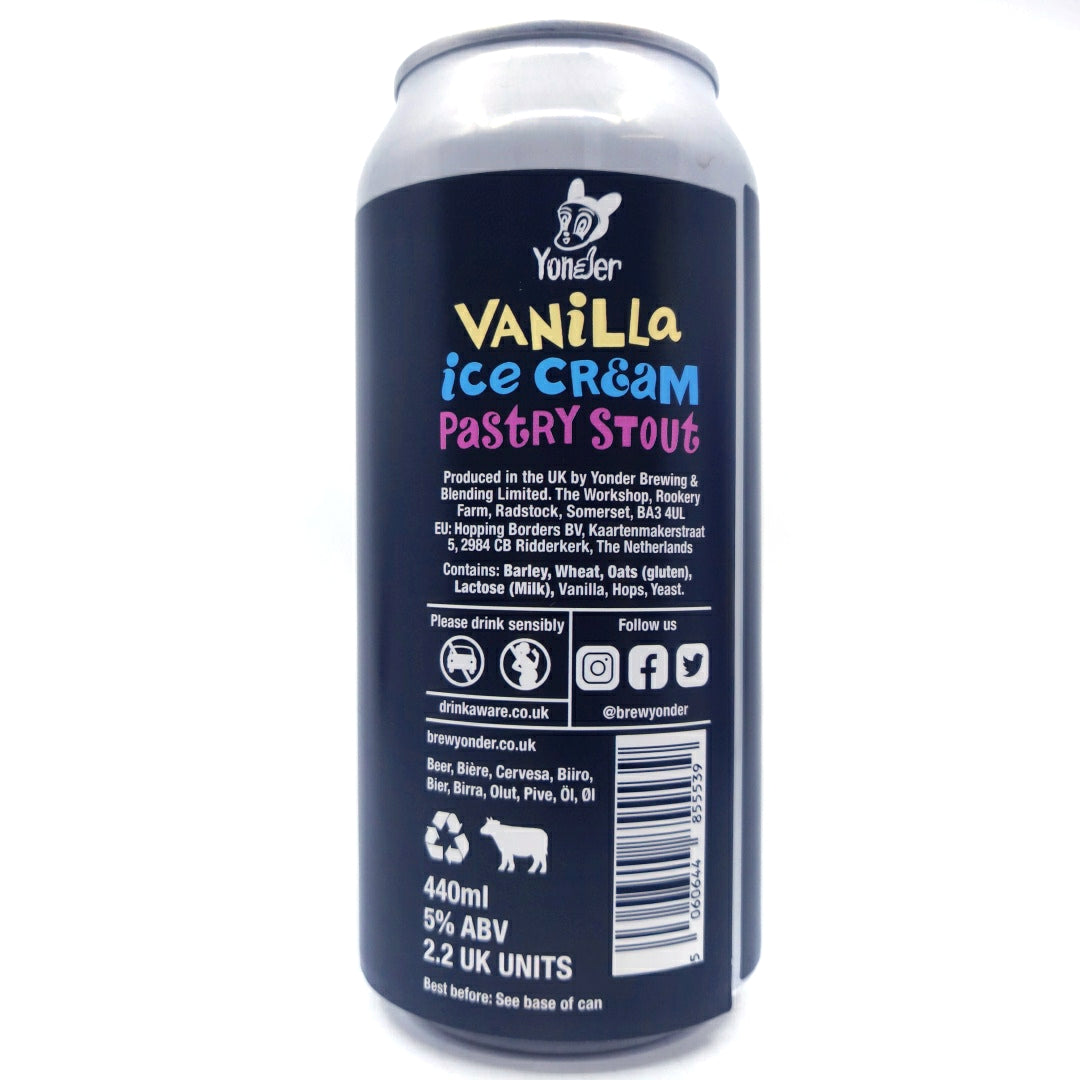 Yonder Scoopy Vanilla Ice Cream Pastry Stout 5% (440ml can)-Hop Burns & Black