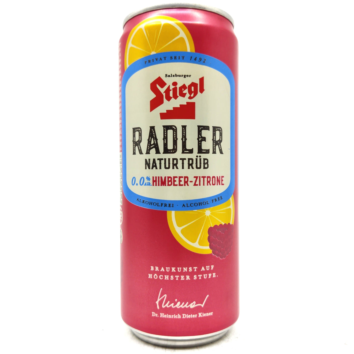 Stiegl Alcohol Free Radler Himbeere Zitrone 0% (330ml can)-Hop Burns & Black