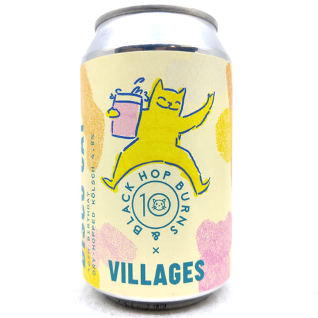 Hop Burns & Black x Villages Cosmic Disco Cat Dry Hopped Kolsch 4.8% (330ml can)-Hop Burns & Black