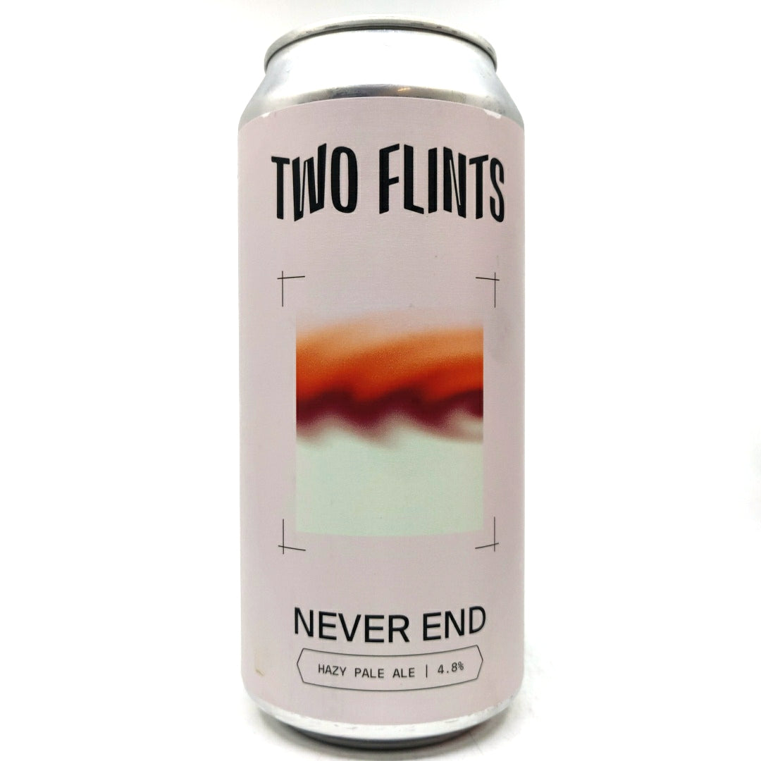 Two Flints Never End Hazy Pale Ale 4.8% (440ml can)-Hop Burns & Black