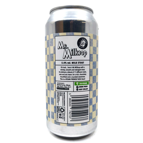 Bluntrock Mr Milksop Milk Stout 5% (440ml can)-Hop Burns & Black