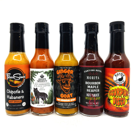 Hot Ones Mini Mix pack (5 sauces)-Hop Burns & Black