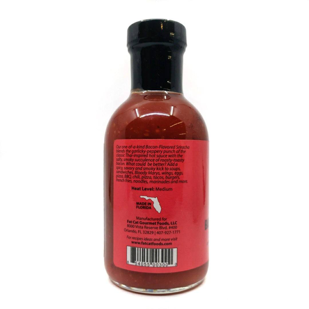 Fat Cat Bacon-Flavoured Sriracha Sauce (355ml)-Hop Burns & Black