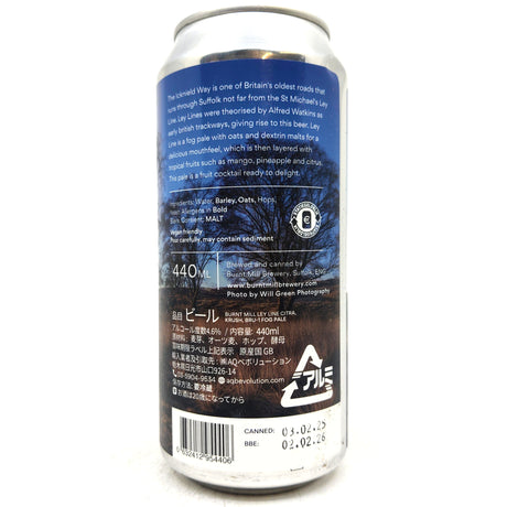 Burnt Mill Ley Line Fog Pale Ale 4.6% (440ml can)-Hop Burns & Black