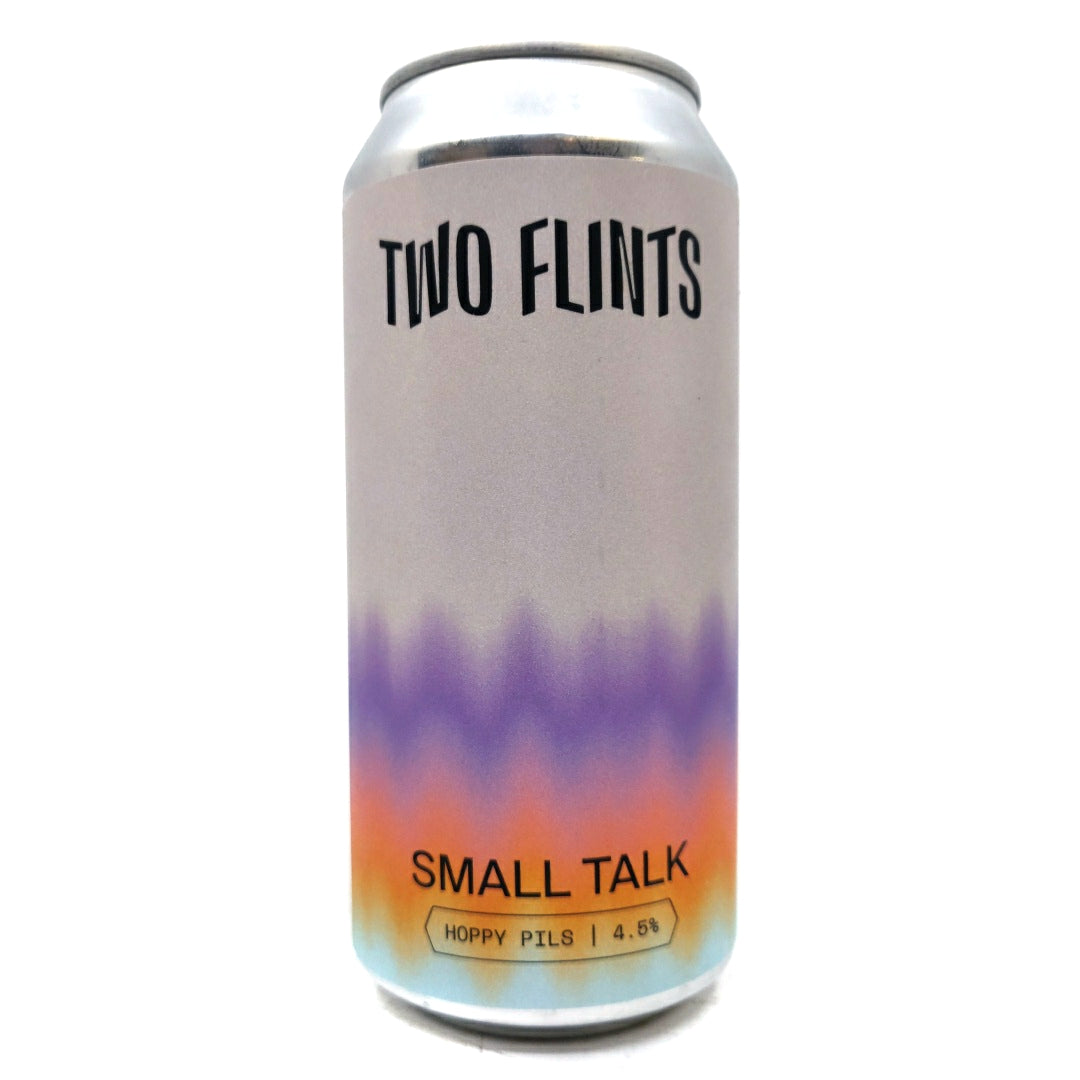 Two Flints Small Talk Pils 4.5% (440ml can)-Hop Burns & Black