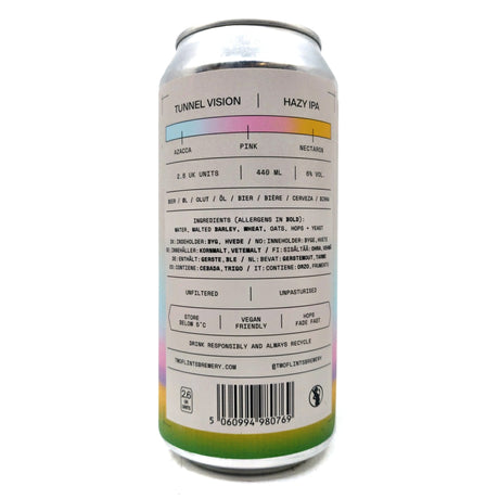 Two Flints Tunnel Vision Hazy IPA 6% (440ml can)-Hop Burns & Black