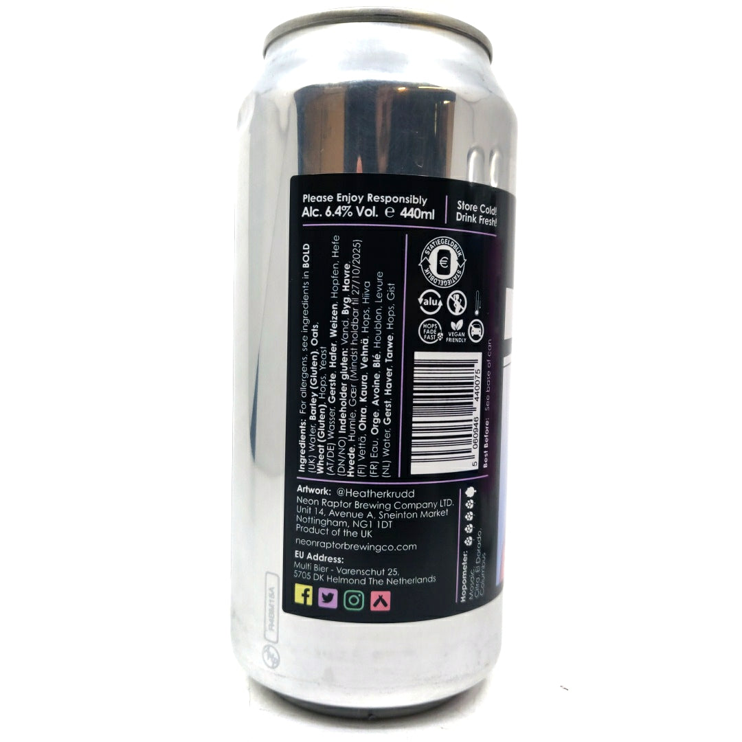 Neon Raptor One Track Lover IPA 6.4% (440ml can)-Hop Burns & Black