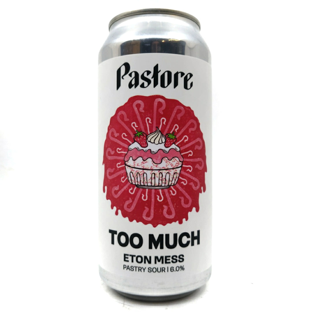 Pastore Too Much: Eton Mess Pastry Sour 6% (440ml can)-Hop Burns & Black