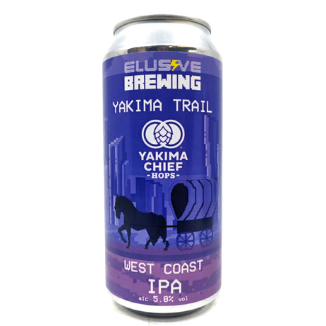 Elusive Brewing Yakima Trail West Coast IPA 5.8% (440ml can)-Hop Burns & Black