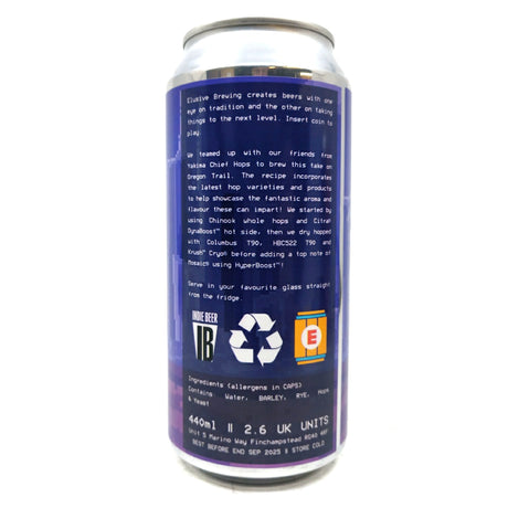 Elusive Brewing Yakima Trail West Coast IPA 5.8% (440ml can)-Hop Burns & Black