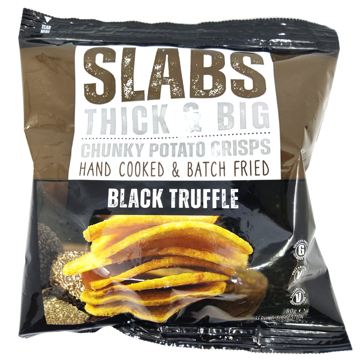 Slabs Black Truffle Chunky Potato Crisps (80g)-Hop Burns & Black