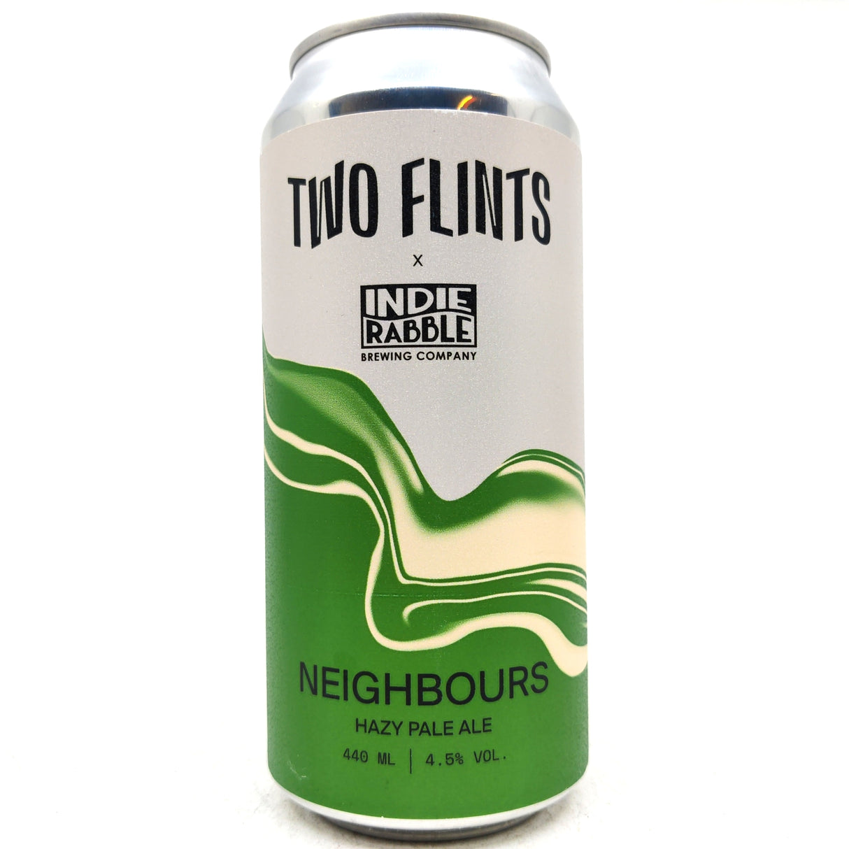 Two Flints x Indie Rabble Neighbours Hazy Pale Ale 4.5% (440ml can)-Hop Burns & Black